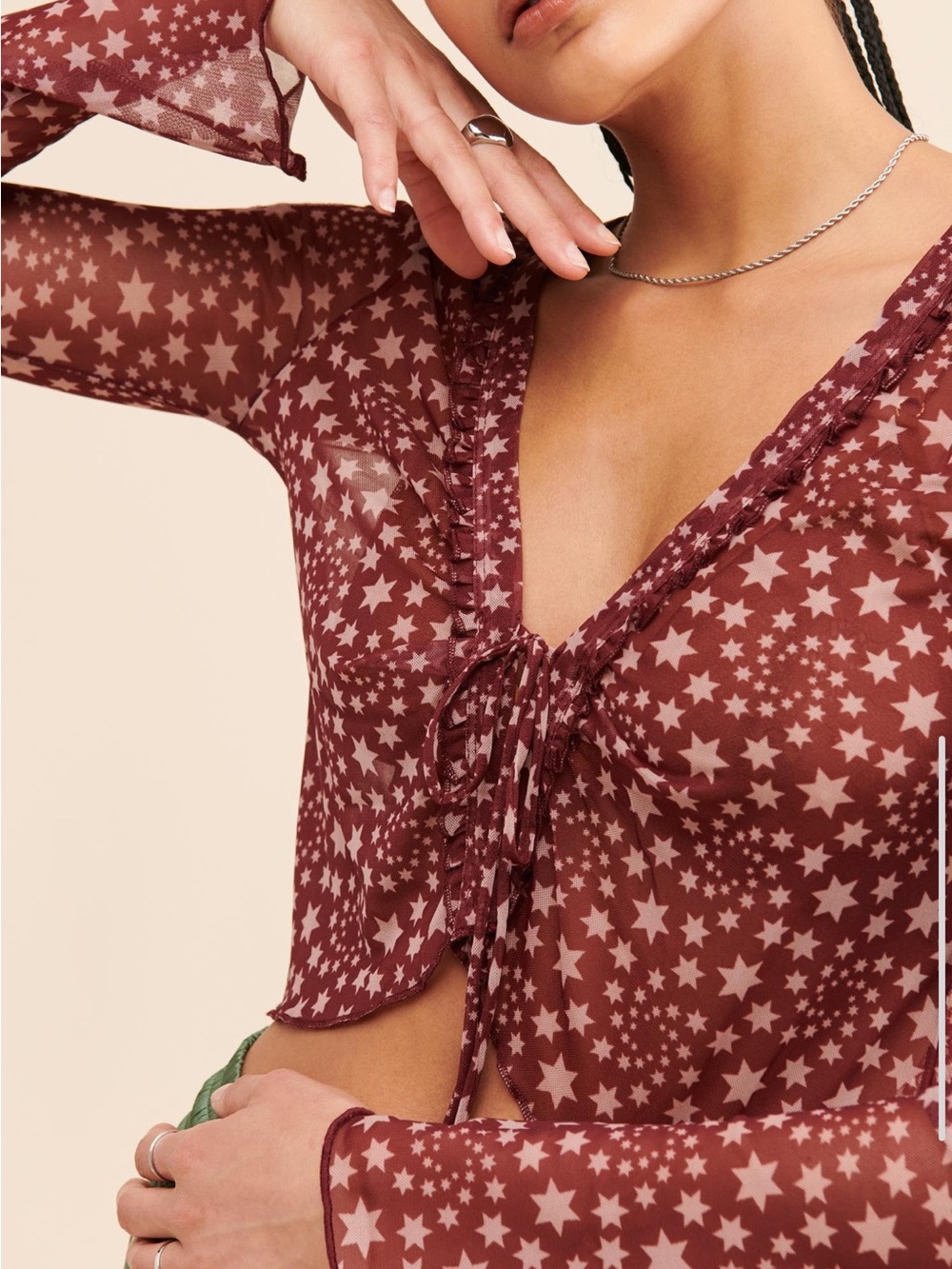 Free People Marne mesh top Star Mesh Top